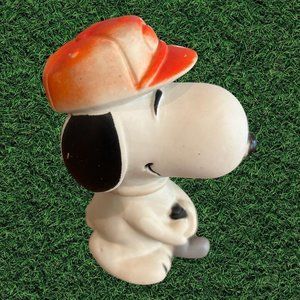 Vintage Peanuts Snoopy as Golfer Vinyl Squeak Toy Cartoon Dog 4"Tall Taiwan 1966
